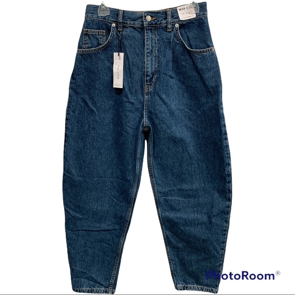 NWT Topshop Balloon barrel jeans high waisted voluminous leg W28 size 6 - Picture 1 of 6